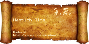 Hemrich Rita névjegykártya