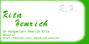 rita hemrich business card